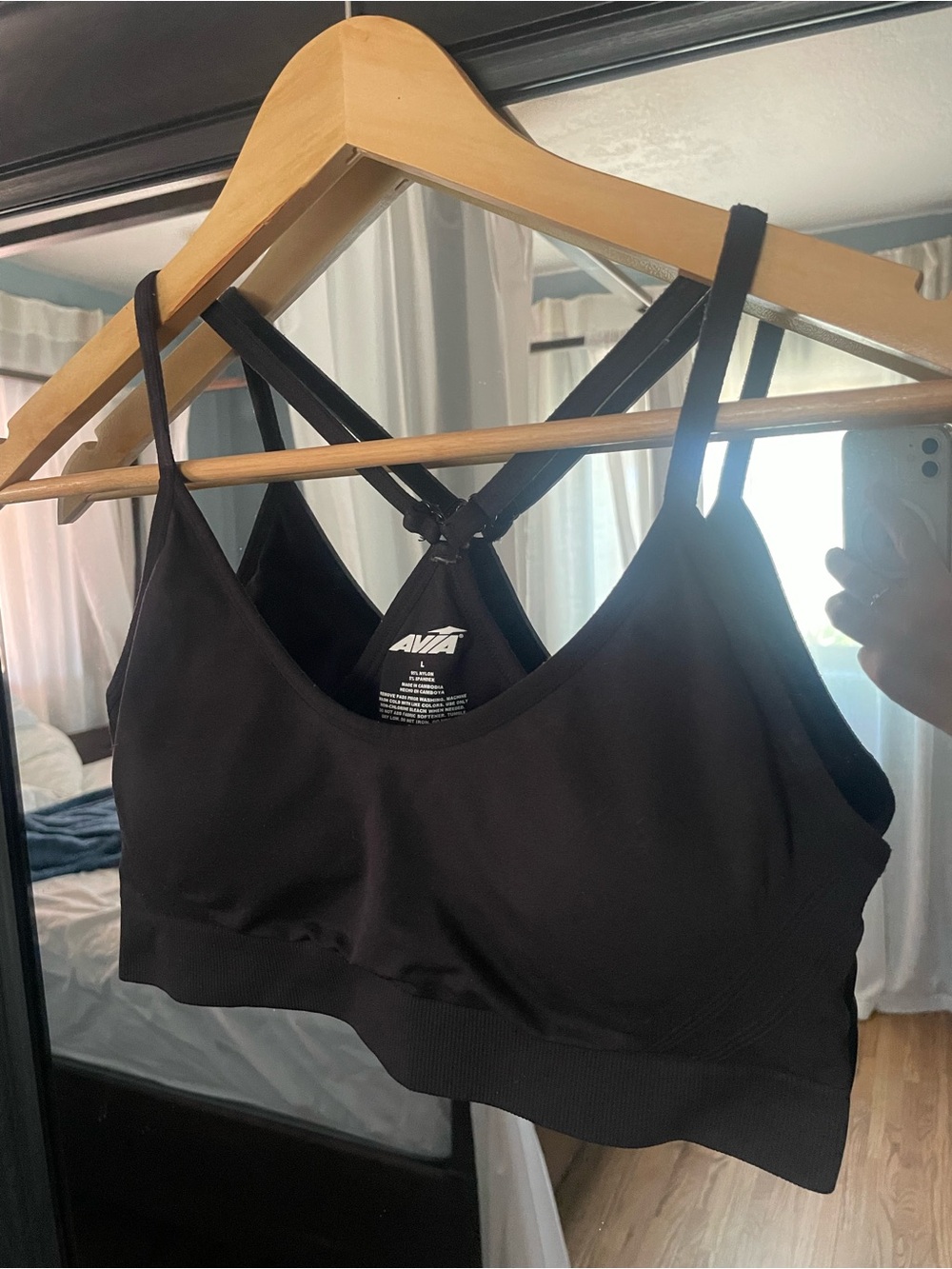 Avia Black Crossback Seamless Sports Bralette